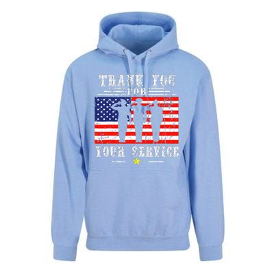 Vintage Veteran Thank You For Your Service Veterans Day Unisex Surf Hoodie