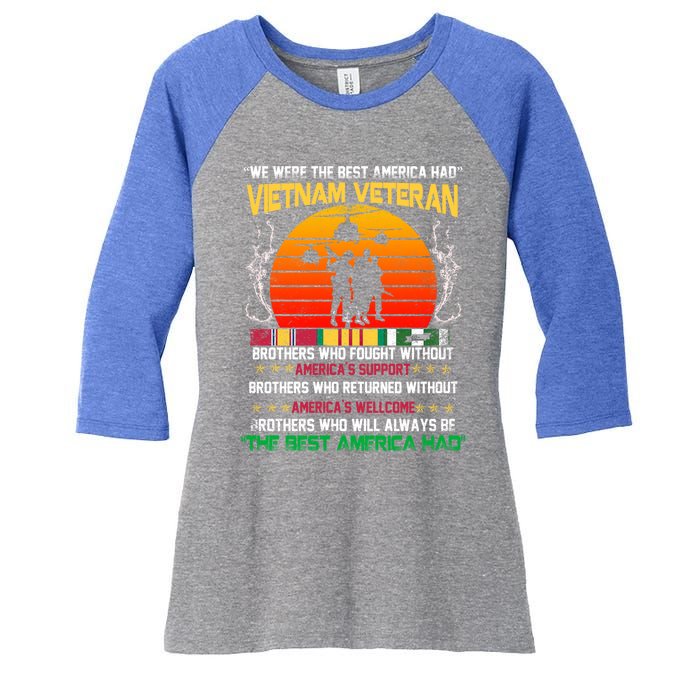 Vietnam Veteran The Best America Had Proud Gift Women's Tri-Blend 3/4-Sleeve Raglan Shirt