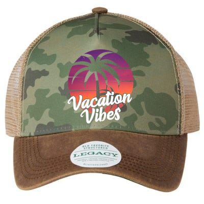 Vacation Vibes Tropical Retro Sunset Legacy Tie Dye Trucker Hat