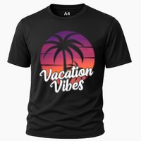 Vacation Vibes Tropical Retro Sunset Cooling Performance Crew T-Shirt