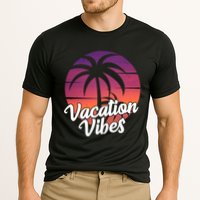 Vacation Vibes Tropical Retro Sunset Cooling Performance Crew T-Shirt