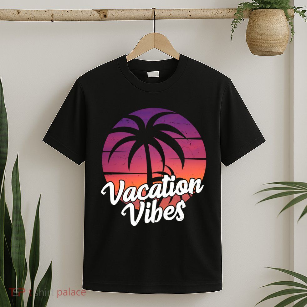 Vacation Vibes Tropical Retro Sunset T-Shirt