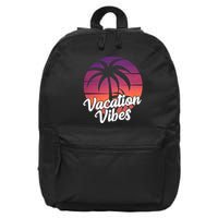 Vacation Vibes Tropical Retro Sunset 16 in Basic Backpack