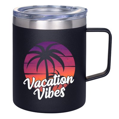 Vacation Vibes Tropical Retro Sunset 12oz Stainless Steel Coffee Mug
