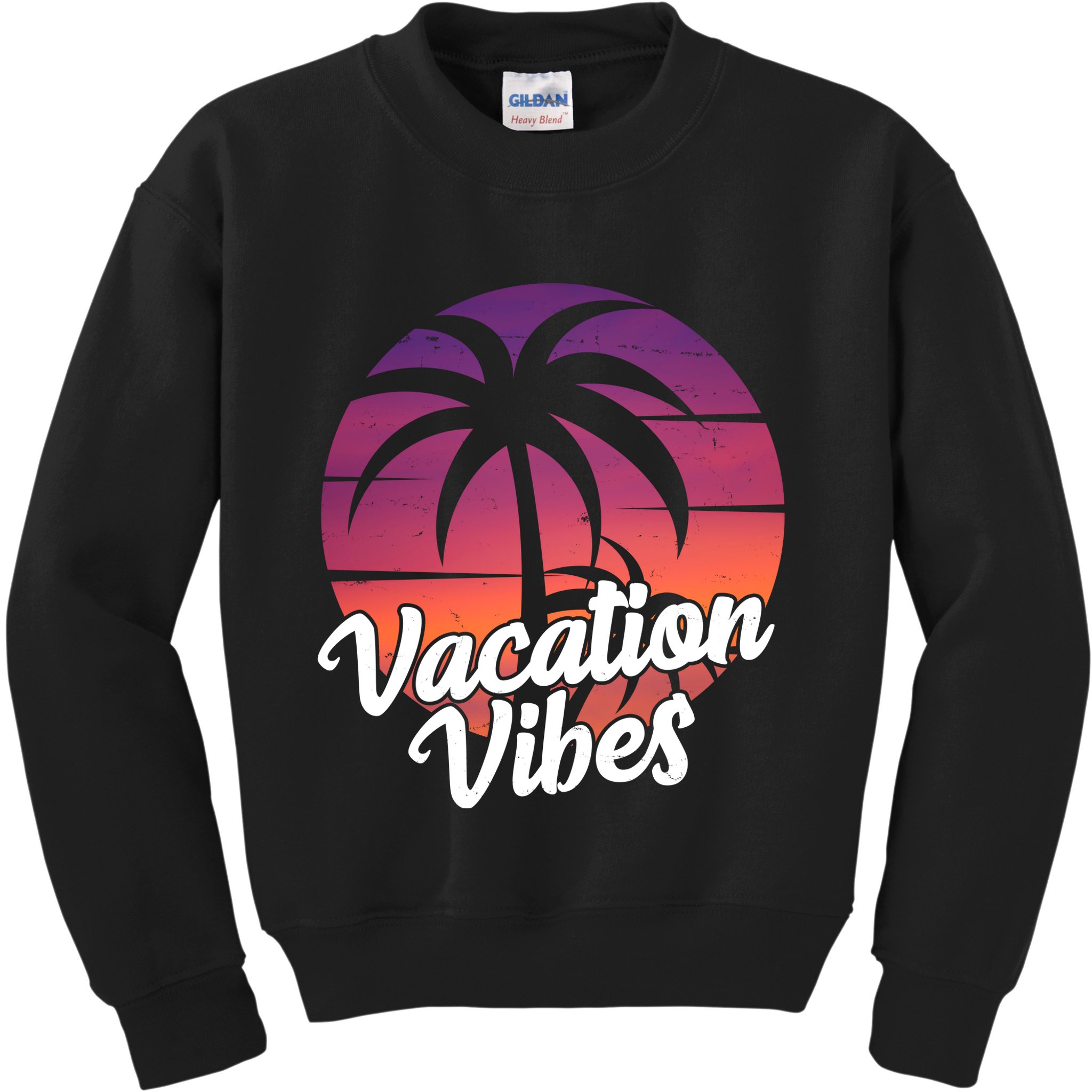 Vacation Vibes Tropical Retro Sunset Kids Sweatshirt