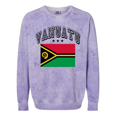 Vanuatu Vintage Throwback Flag Souvenir Gift Colorblast Crewneck Sweatshirt