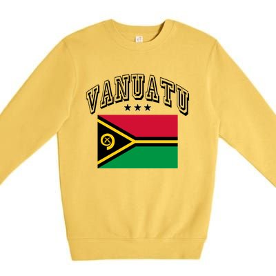 Vanuatu Vintage Throwback Flag Souvenir Gift Premium Crewneck Sweatshirt