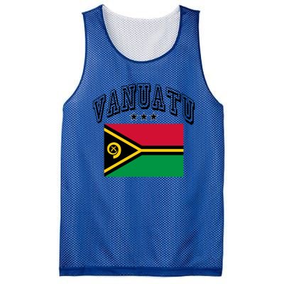 Vanuatu Vintage Throwback Flag Souvenir Gift Mesh Reversible Basketball Jersey Tank