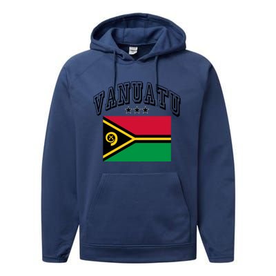 Vanuatu Vintage Throwback Flag Souvenir Gift Performance Fleece Hoodie