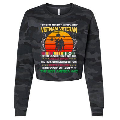 Vietnam Veteran The Best America Had Proud Gift Cropped Pullover Crew