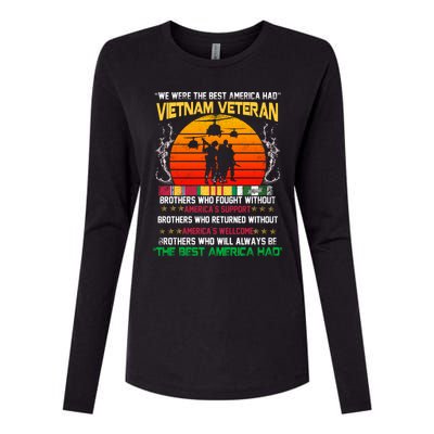 Vietnam Veteran The Best America Had Proud Gift Womens Cotton Relaxed Long Sleeve T-Shirt