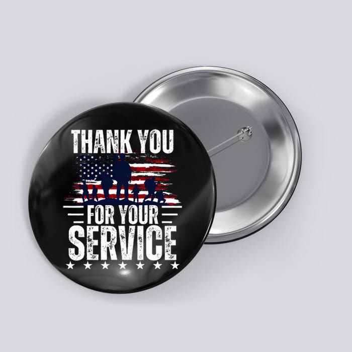 Vintage Veteran Thank You For Your Service Veteran's Day Button