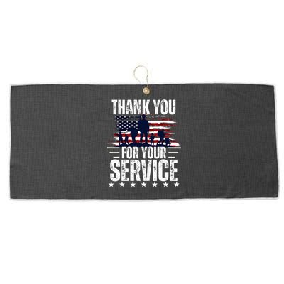 Vintage Veteran Thank You For Your Service Veteran's Day Large Microfiber Waffle Golf Towel