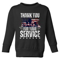 Vintage Veteran Thank You For Your Service Veteran's Day Toddler Sweatshirt