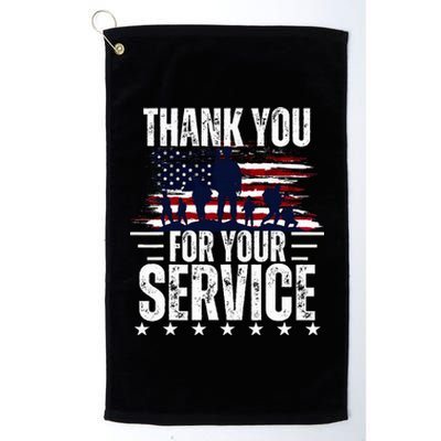 Vintage Veteran Thank You For Your Service Veteran's Day Platinum Collection Golf Towel