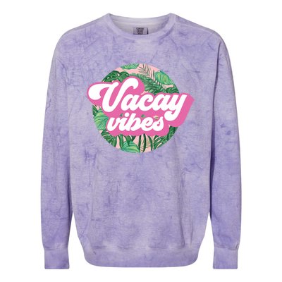 Vacay Vibes Tropical Palm Leaf Graphic Gift Colorblast Crewneck Sweatshirt