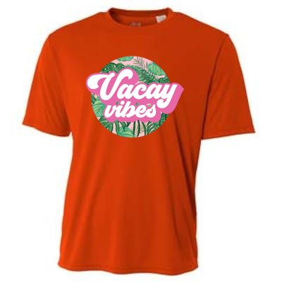 Vacay Vibes Tropical Palm Leaf Graphic Gift Cooling Performance Crew T-Shirt