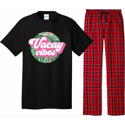 Vacay Vibes Tropical Palm Leaf Graphic Gift Pajama Set