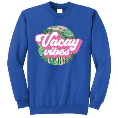 Vacay Vibes Tropical Palm Leaf Graphic Gift Sweatshirt