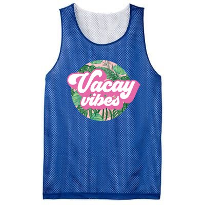 Vacay Vibes Tropical Palm Leaf Graphic Gift Mesh Reversible Basketball Jersey Tank