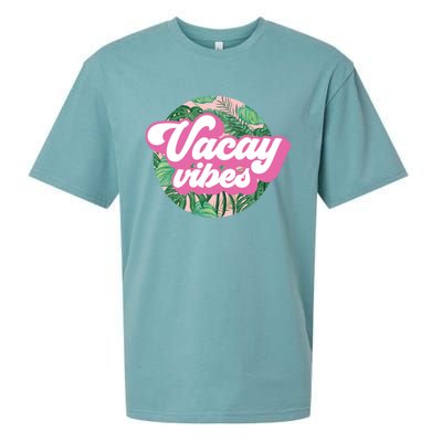 Vacay Vibes Tropical Palm Leaf Graphic Gift Sueded Cloud Jersey T-Shirt