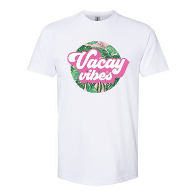 Vacay Vibes Tropical Palm Leaf Graphic Gift Softstyle CVC T-Shirt