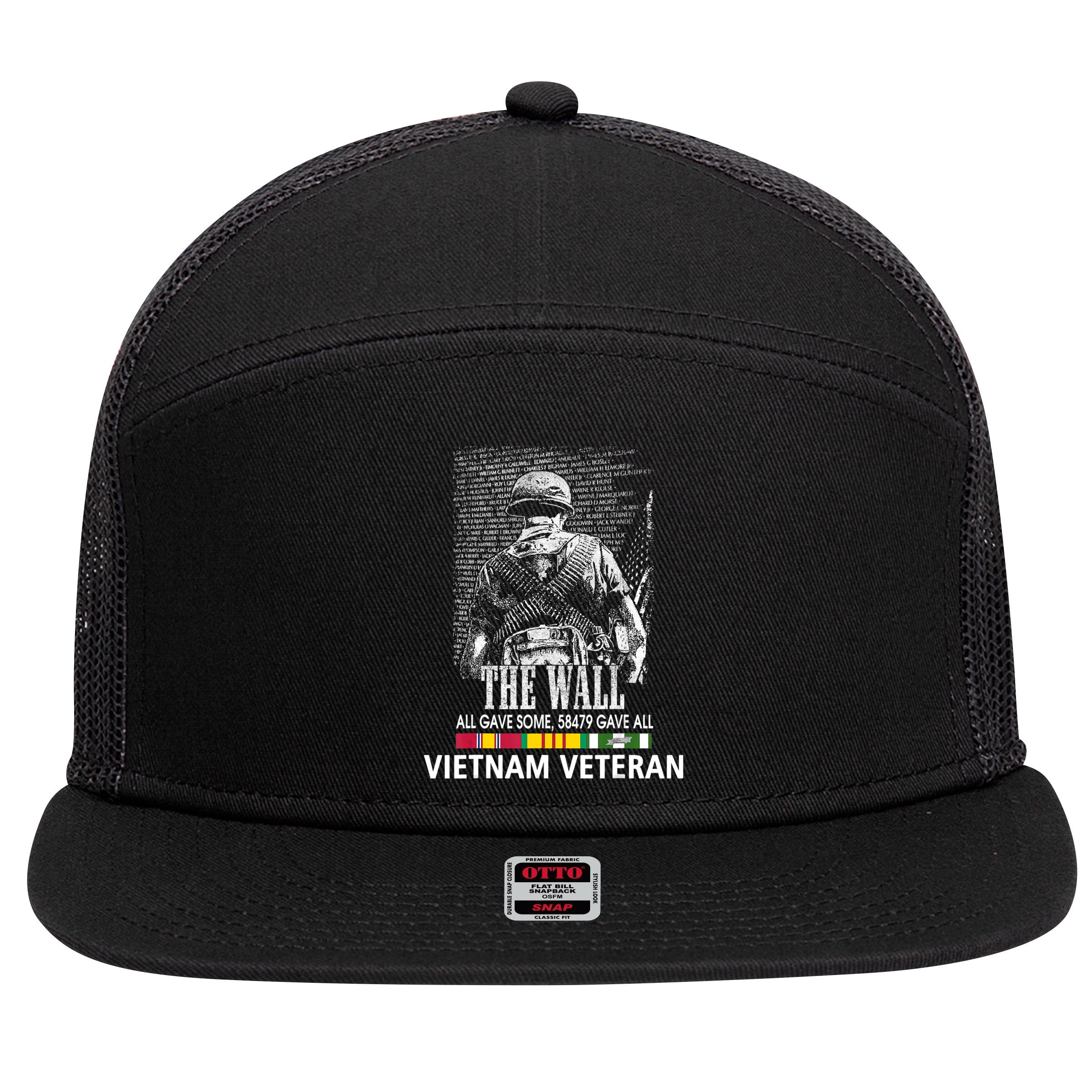 Vietnam Veteran The Wall All Gave Some 58479 Gave All 7 Panel Mesh Trucker Snapback Hat