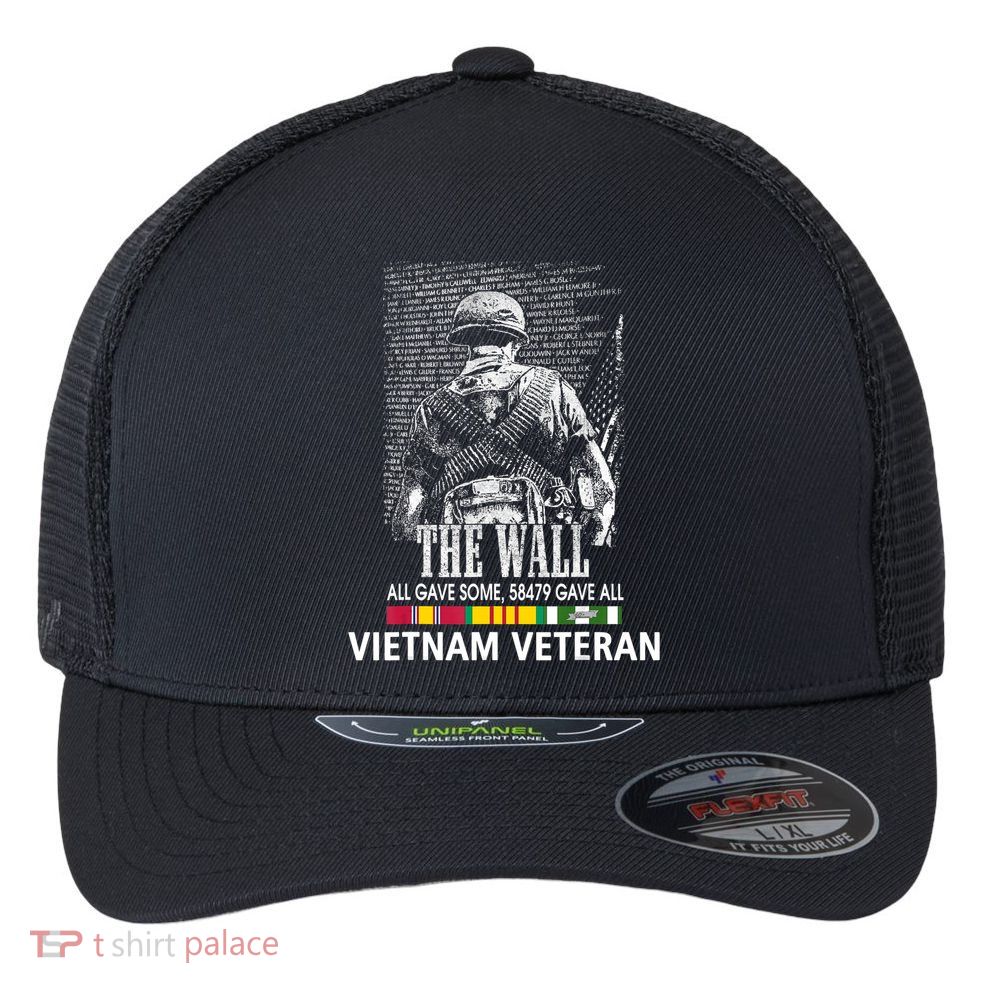 Vietnam Veteran The Wall All Gave Some 58479 Gave All Flexfit Unipanel Trucker Cap