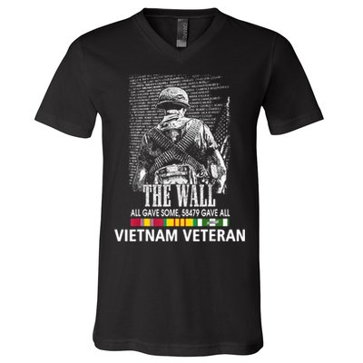 Vietnam Veteran The Wall All Gave Some 58479 Gave All V-Neck T-Shirt