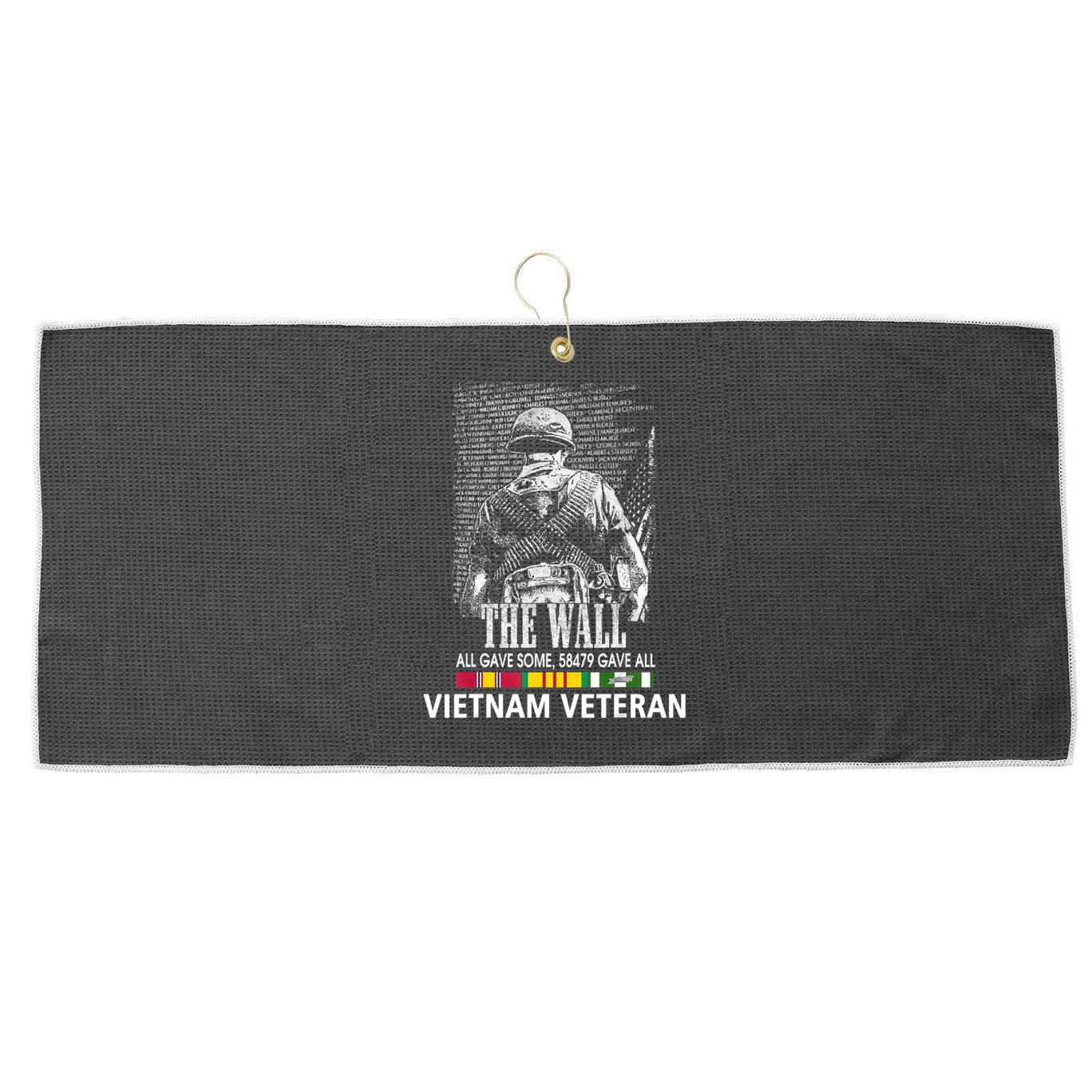 Vietnam Veteran The Wall All Gave Some 58479 Gave All Large Microfiber Waffle Golf Towel