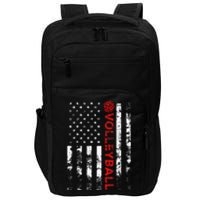 Volleyball Vintage USA American Flag Impact Tech Backpack