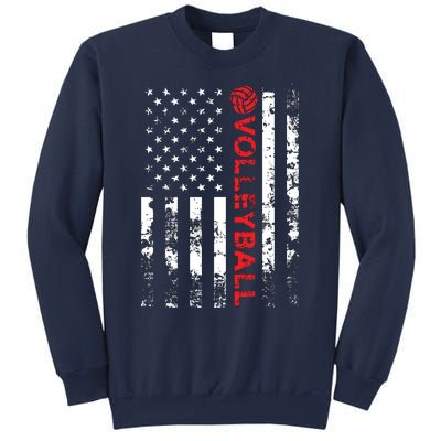 Volleyball Vintage USA American Flag Sweatshirt