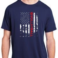 Volleyball Vintage USA American Flag Adult ChromaSoft Performance T-Shirt