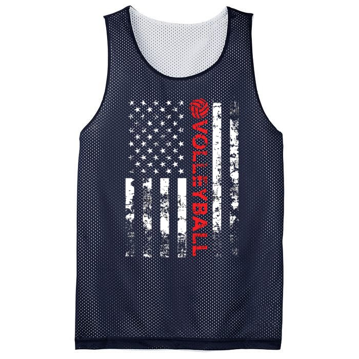 Volleyball Vintage USA American Flag Mesh Reversible Basketball Jersey Tank