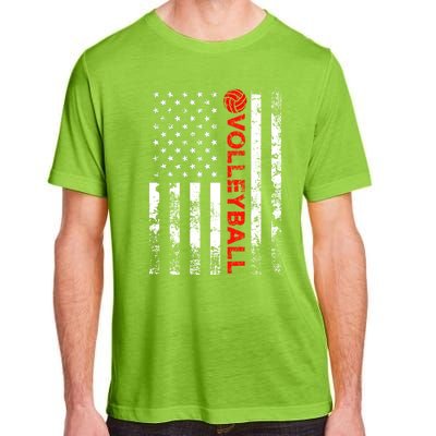 Volleyball Vintage Usa American Flag Gift Adult ChromaSoft Performance T-Shirt