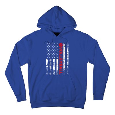 Volleyball Vintage Usa American Flag Gift Hoodie