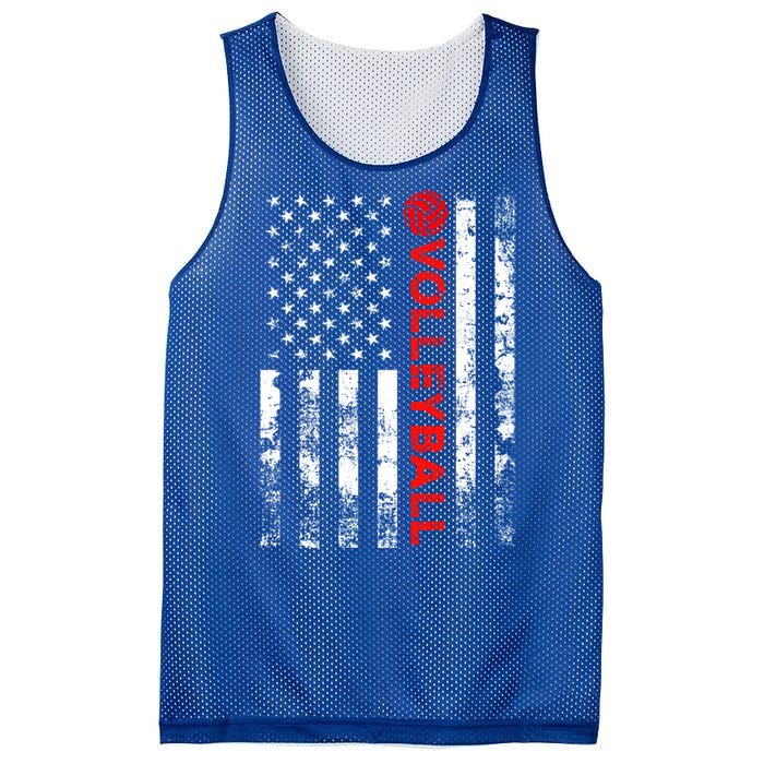 Volleyball Vintage Usa American Flag Gift Mesh Reversible Basketball Jersey Tank