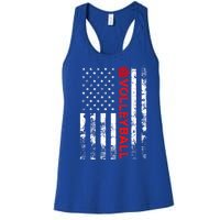 Volleyball Vintage Usa American Flag Gift Women's Racerback Tank