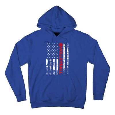 Volleyball Vintage Usa American Flag Gift Tall Hoodie