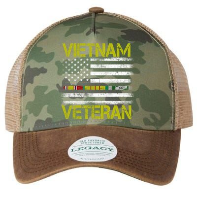 Vietnam Veteran USA Flag Ribbon Gift Legacy Tie Dye Trucker Hat