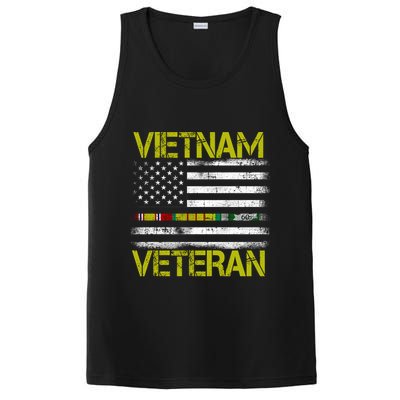 Vietnam Veteran USA Flag Ribbon Gift PosiCharge Competitor Tank