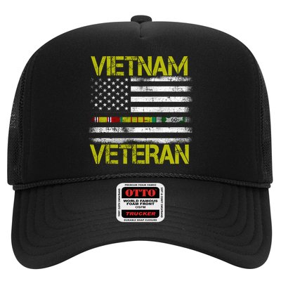 Vietnam Veteran USA Flag Ribbon Gift Trucker Hat