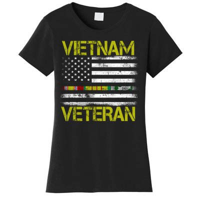 Vietnam Veteran USA Flag Ribbon Gift Women's T-Shirt