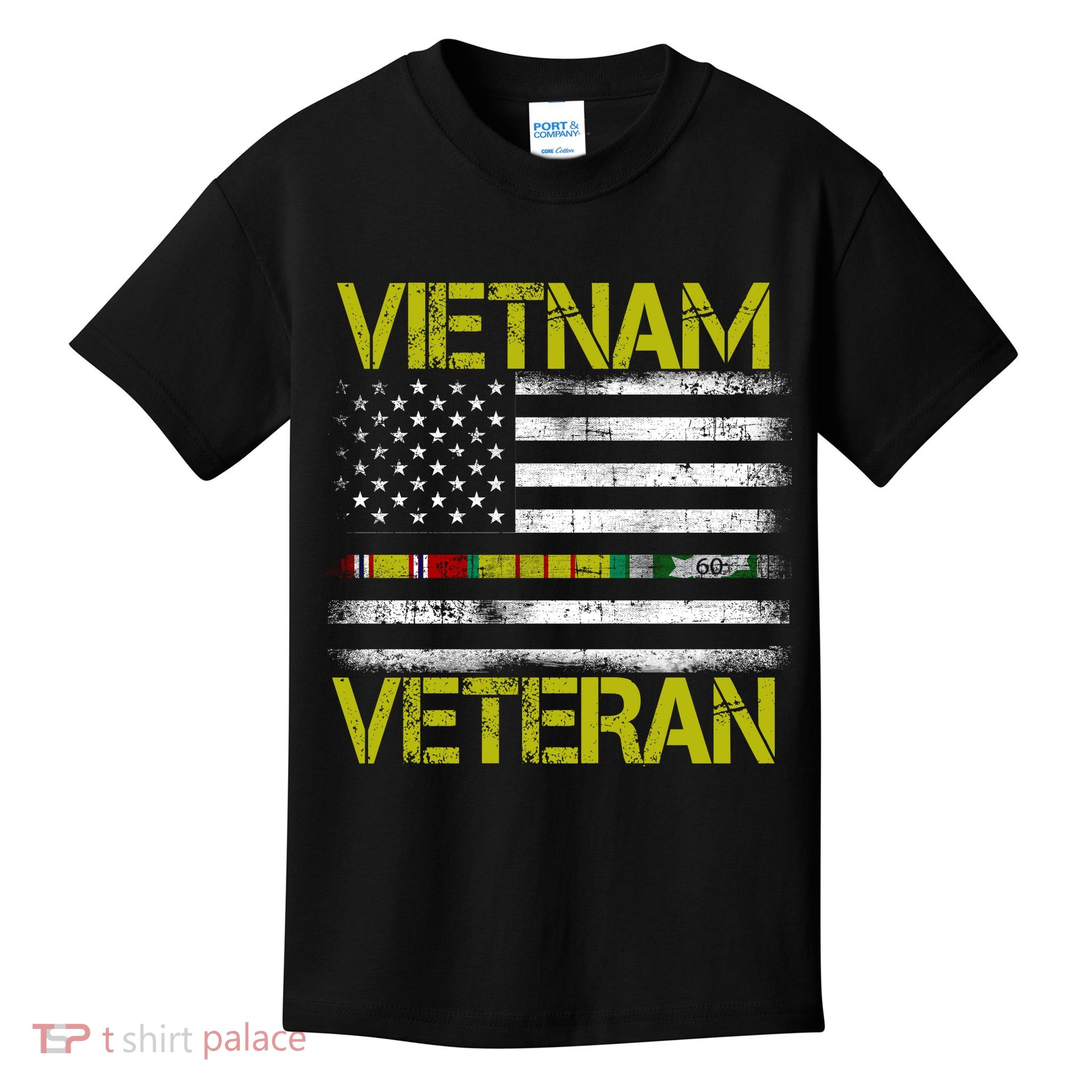 Vietnam Veteran USA Flag Ribbon Gift Kids T-Shirt