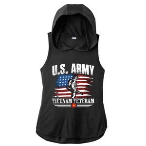 Vietnam Veteran U.S. Army Vet Ladies PosiCharge Tri-Blend Wicking Draft Hoodie Tank