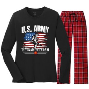 Vietnam Veteran U.S. Army Vet Women's Long Sleeve Flannel Pajama Set 