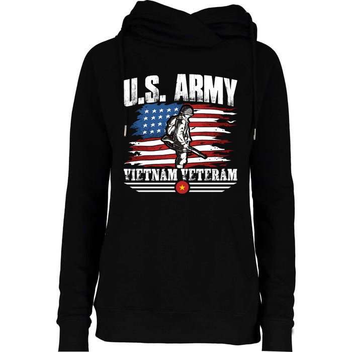 Vietnam Veteran U.S. Army Vet Womens Funnel Neck Pullover Hood