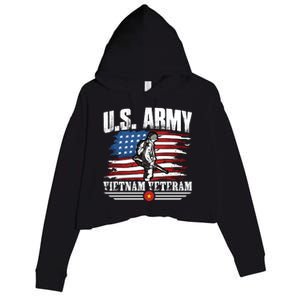 Vietnam Veteran U.S. Army Vet Crop Fleece Hoodie