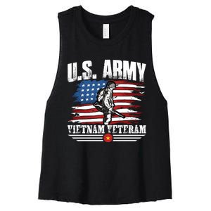 Vietnam Veteran U.S. Army Vet Women's Racerback Cropped Tank