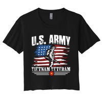 Vietnam Veteran U.S. Army Vet Women's Crop Top Tee